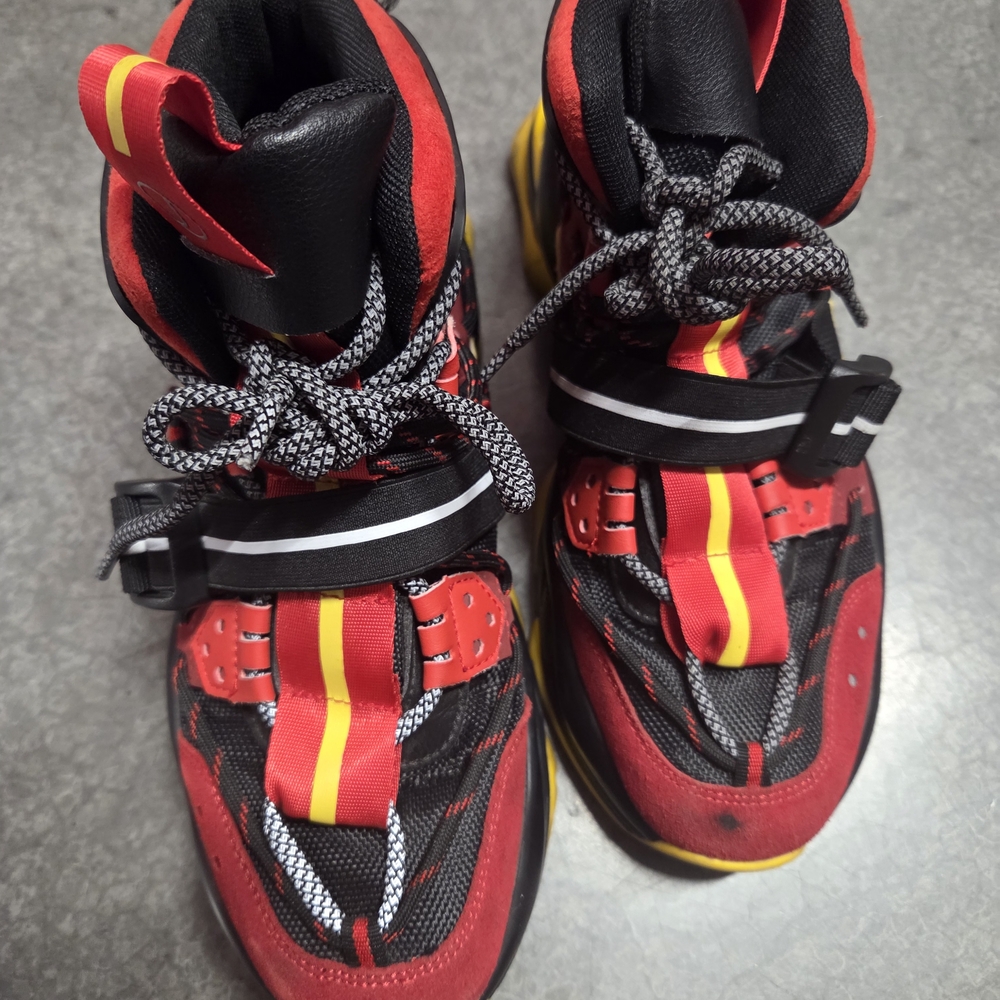 Javi Black,Red and Yellow Sneakers